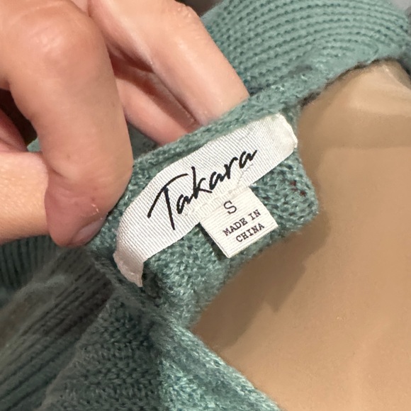 Takara Sage Green Wrap Front Sweater | Size Small - Picture 6 of 7